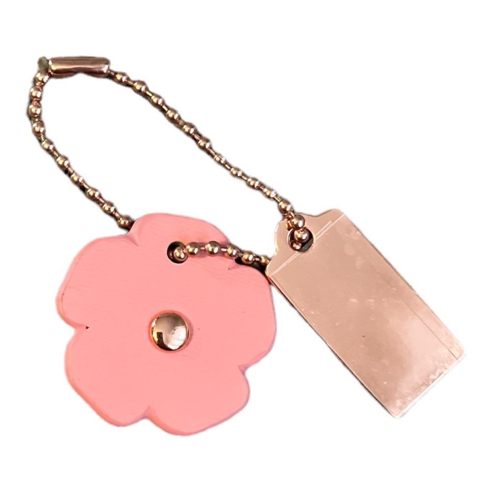 Coach Rose Gold/Pink Floral Bag Charm NWOT - Picture 2 of 3